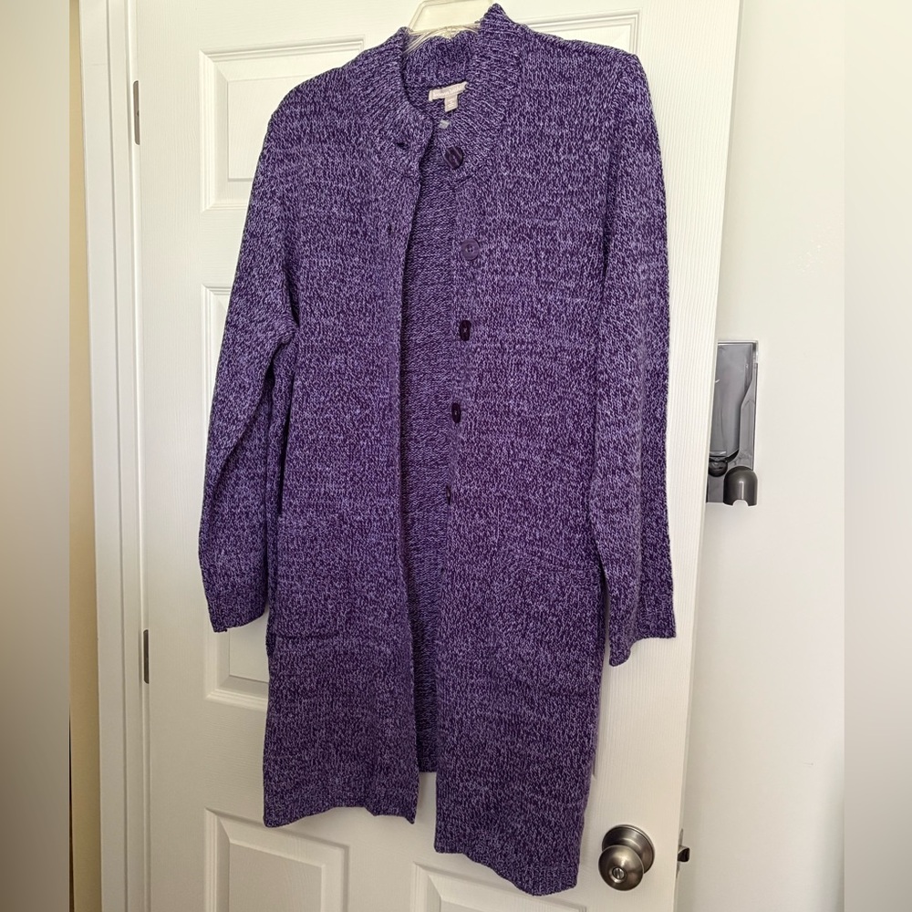 Woman Within Purple Knit Cardigan